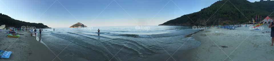 Panorama of a Paradise beach on Thassos island