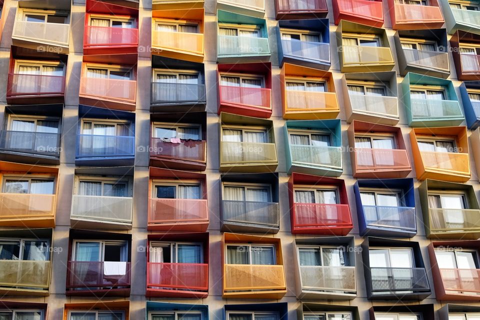 Palace with colorful balconies