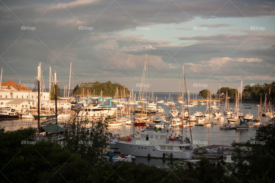 Sunset in the harbor