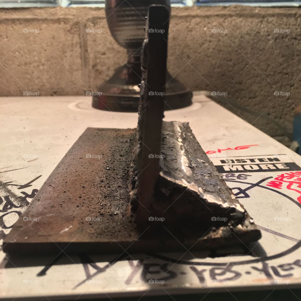 Practicing some T welds for a weld test. 