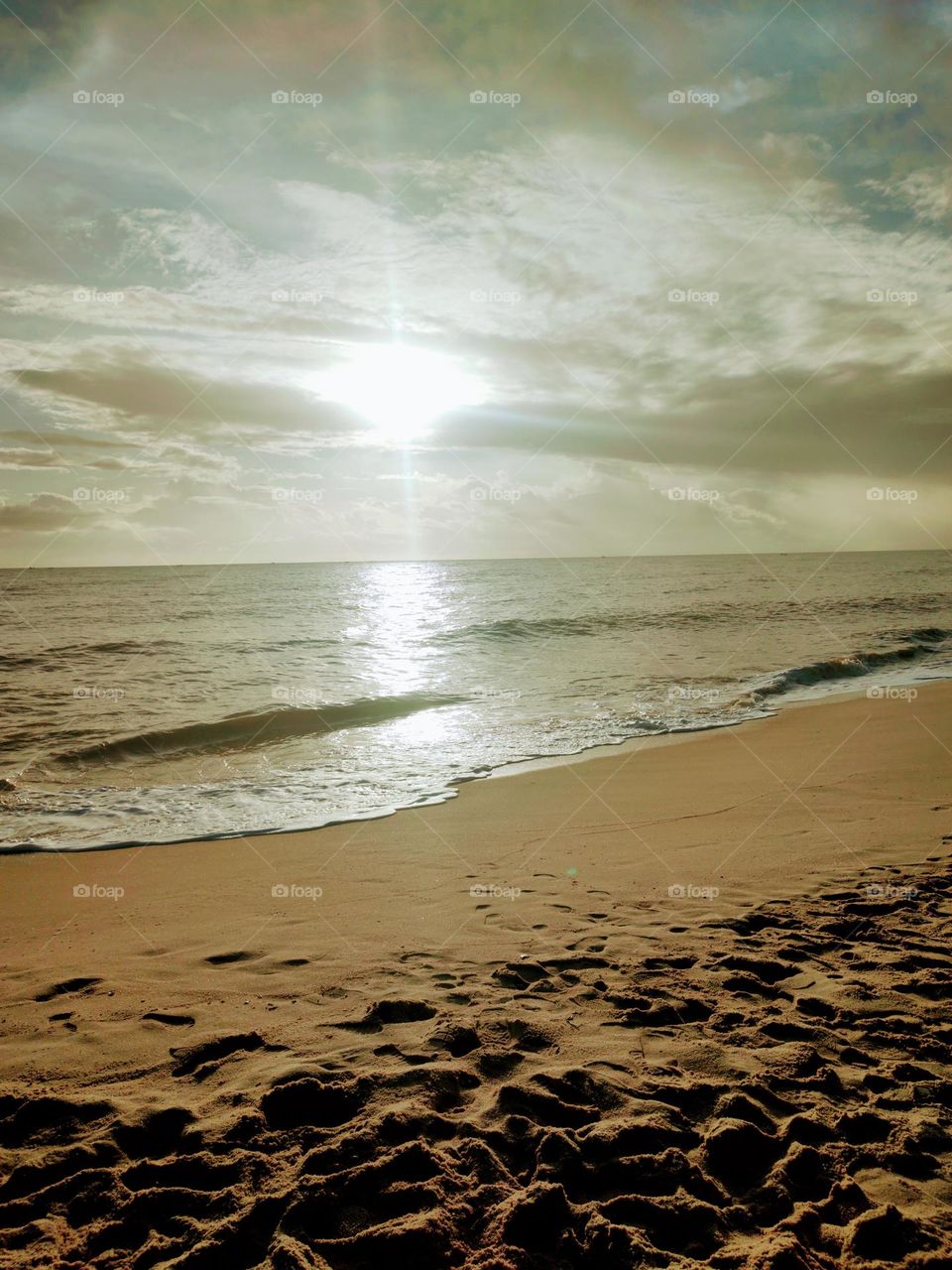 the beautiful dawn on the beach.