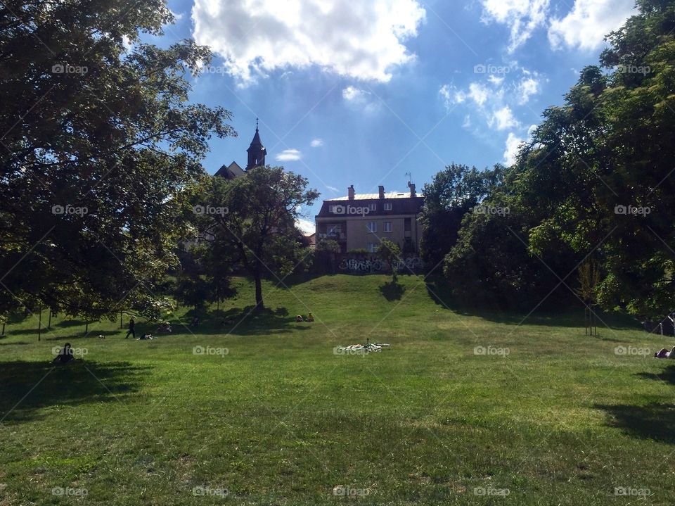 A green zone with a house on the Horizon