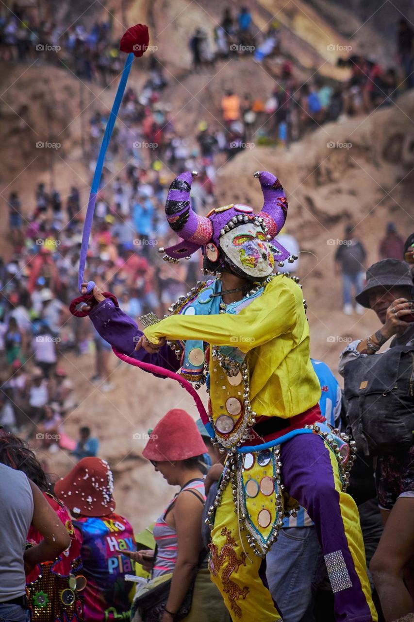 Traditional festival of northern Argentina. Devil's descent.