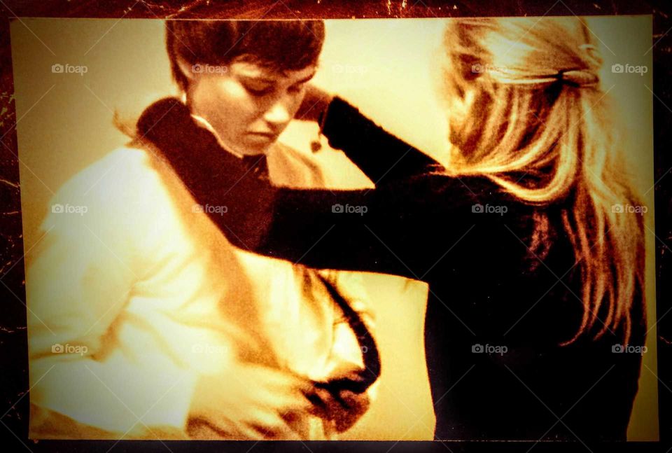 Touching moment between mother and son.