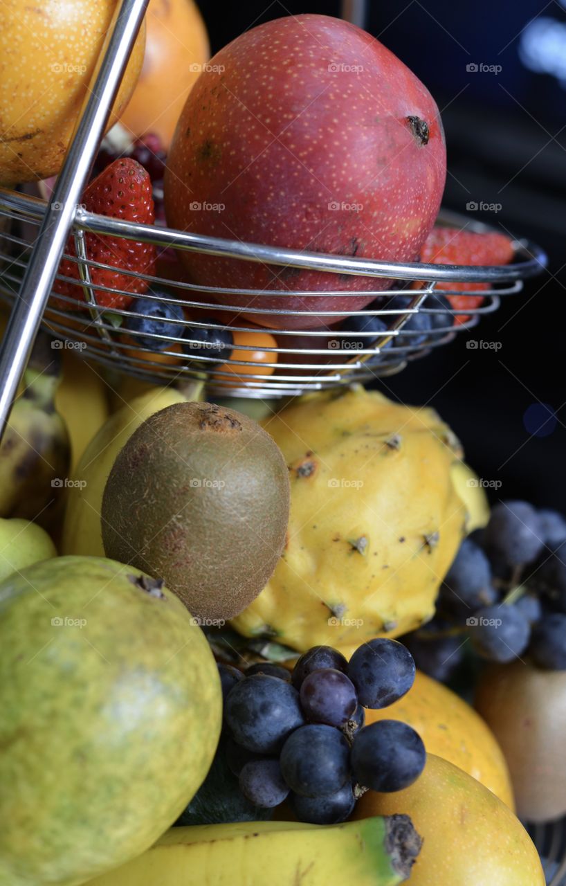 Extreme close up of fruits
