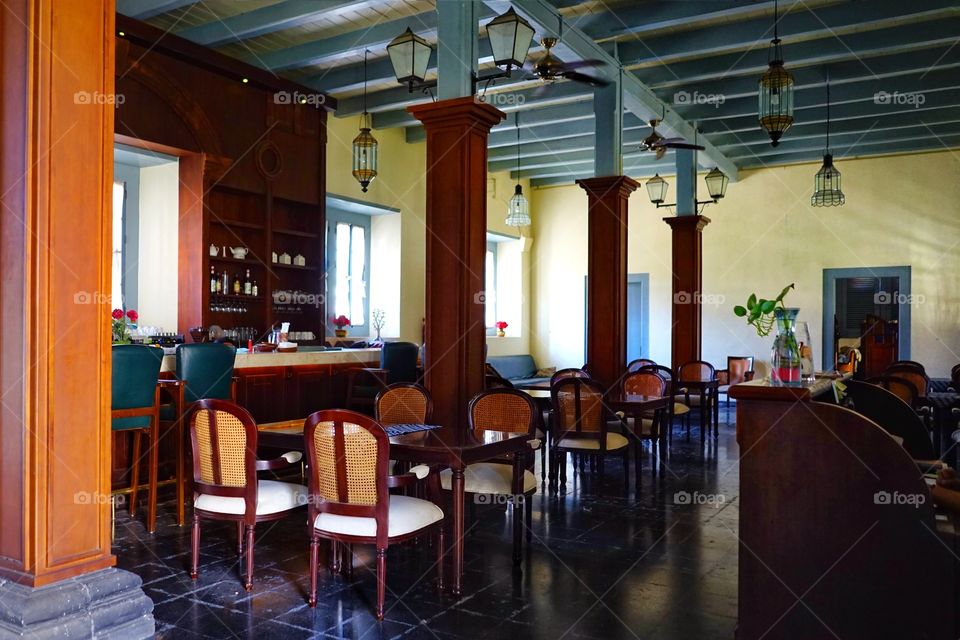 a cafe inside the fort vredeburg in Jogjakarta, Indonesia