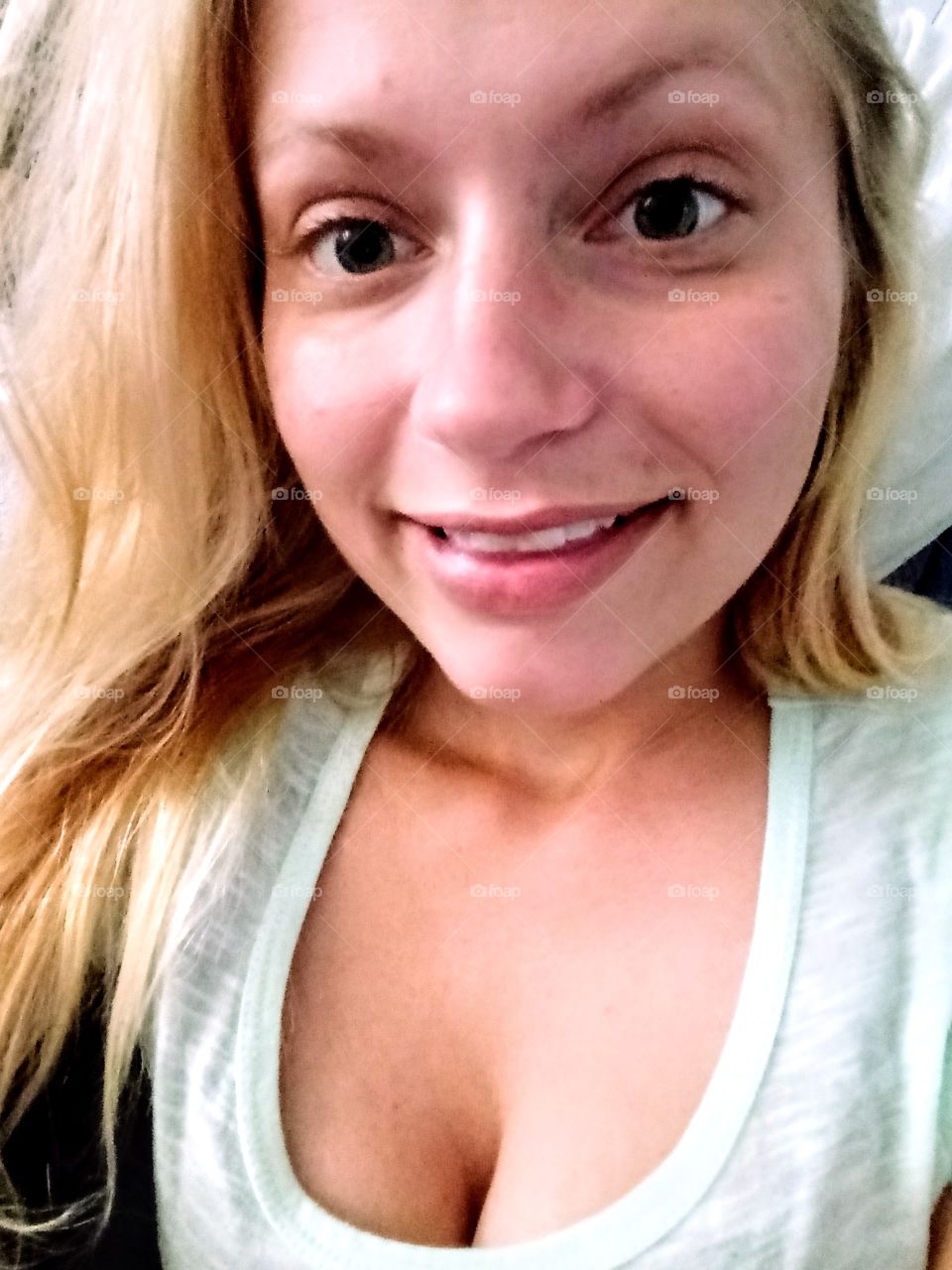 Cute youbg blond wearing no makeup
