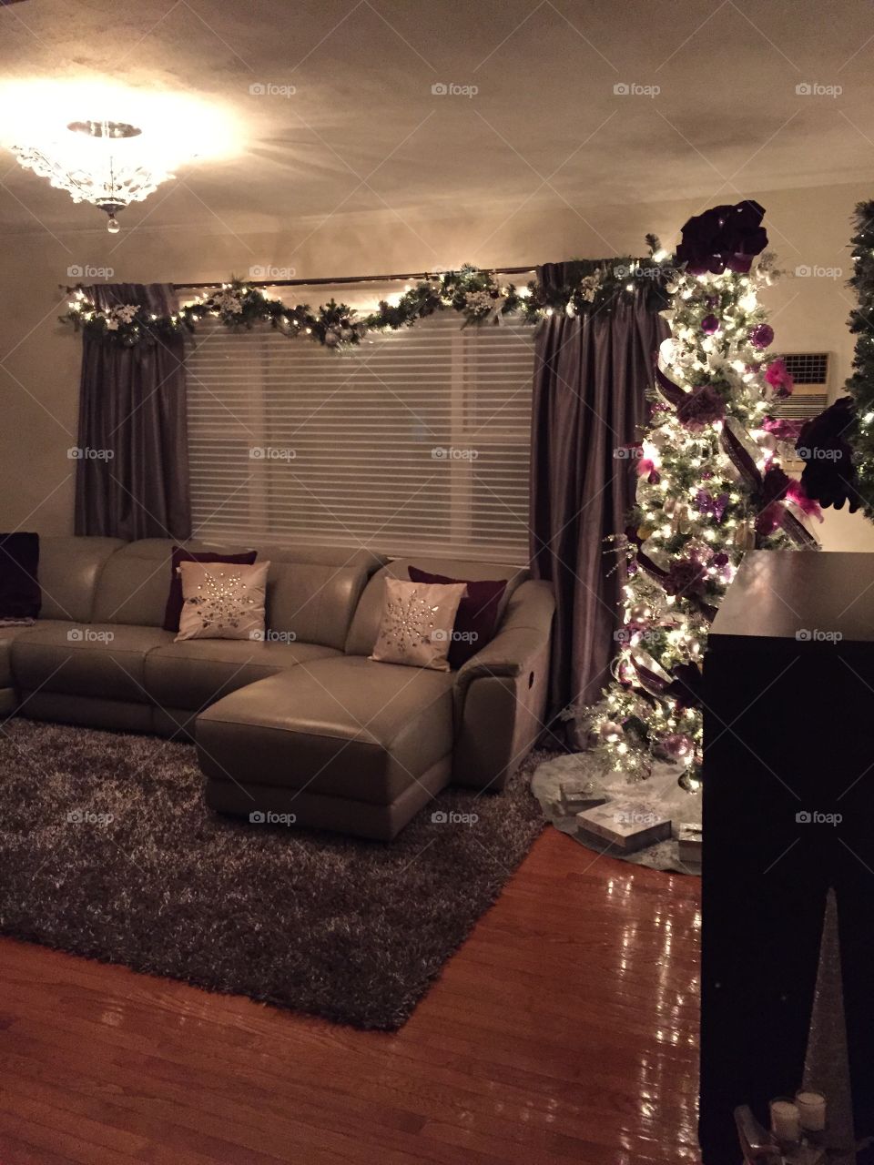 Purple Christmas home decor 
