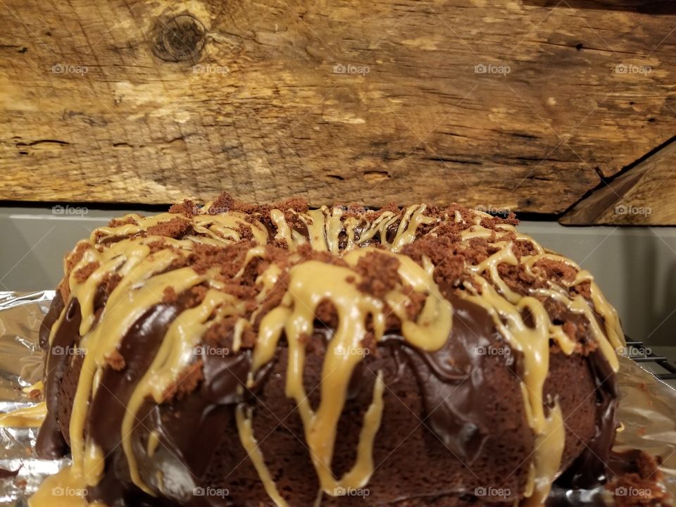 chocolate, peanut butter, birthday bundt cake perfection.