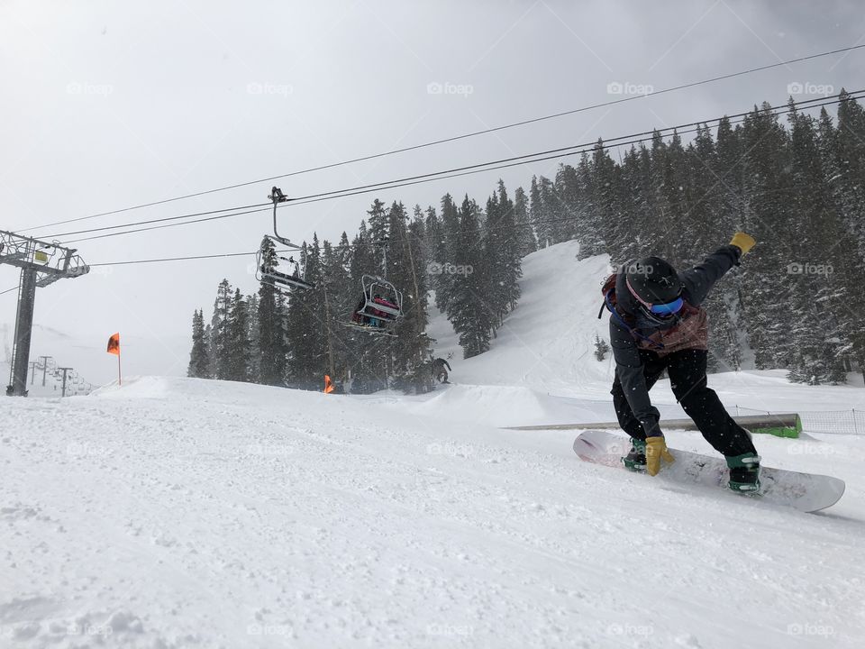 Colorado snowboarding white snow