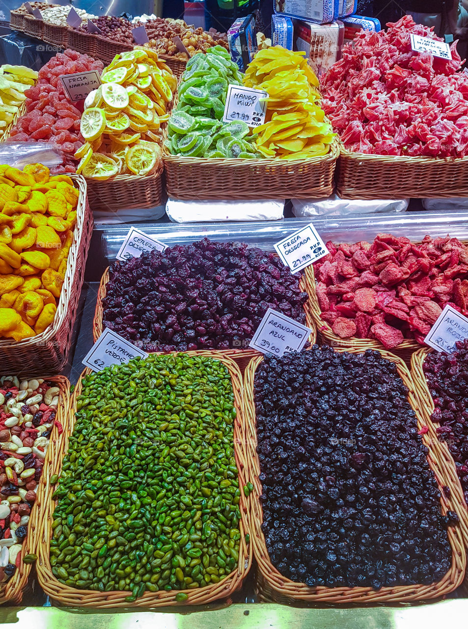 fruits in the mercat de la boqueria in barcelona