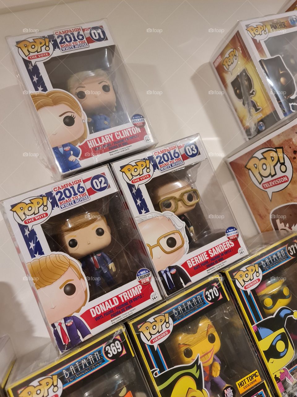 my best mates from the presidential election of 2016 funko pop! vinyl Funko - Donald Trump 02 - Hillary Clinton 01 - Burnie Sanders - Trump Build that wall