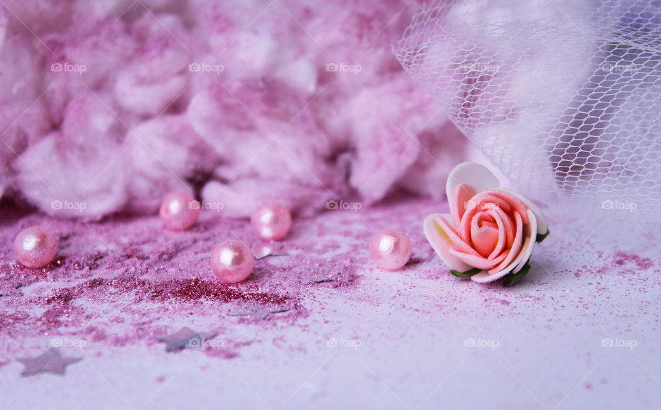 pink glitter rose