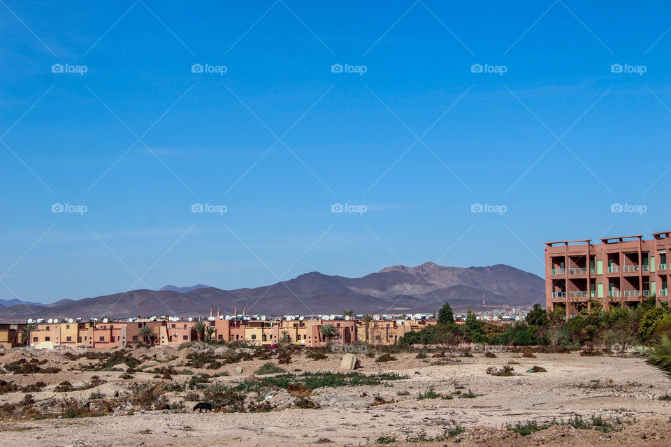 Moroccan desert and buildings