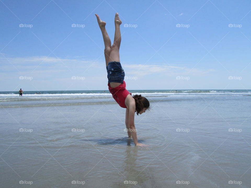 Handstand at the Beach