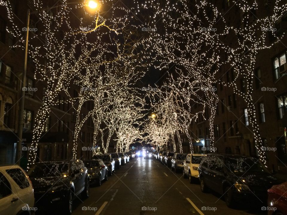 East Village street on New Year's Eve. 
