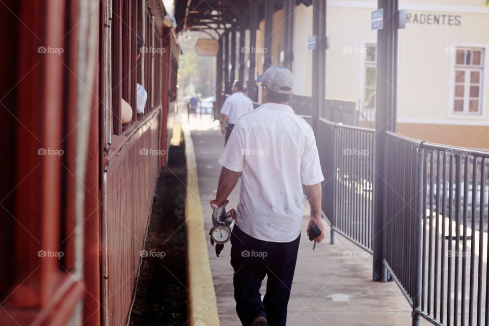 Walk at the train station