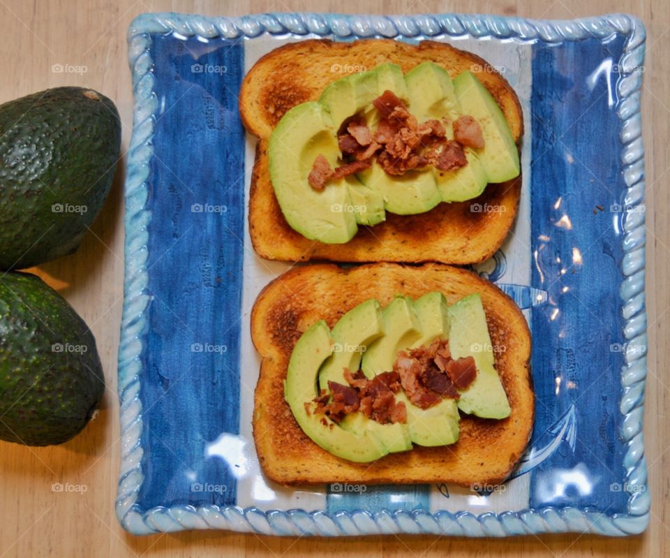 Avocado toast on tray