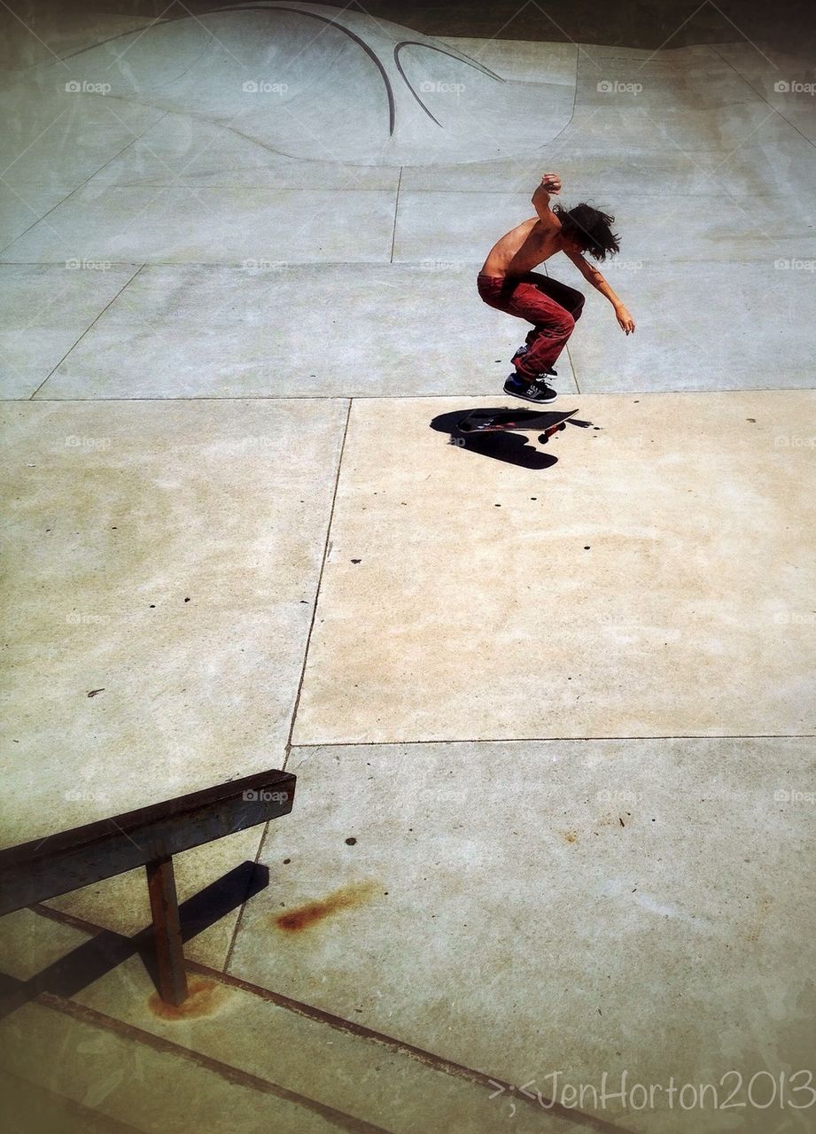 Skateboarding at the park