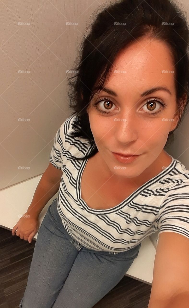 Sitting on corner bench