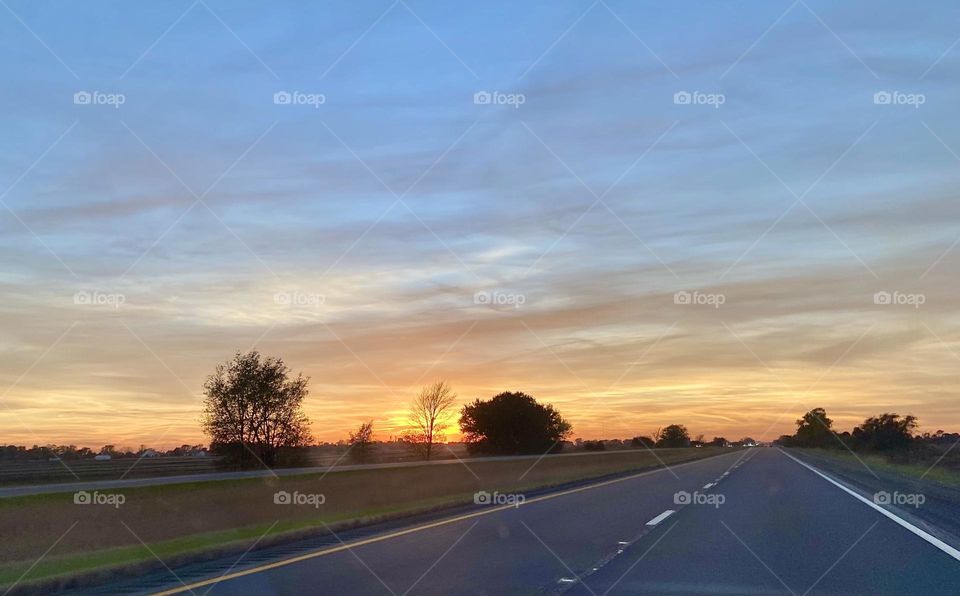 Sunset on the Highway 