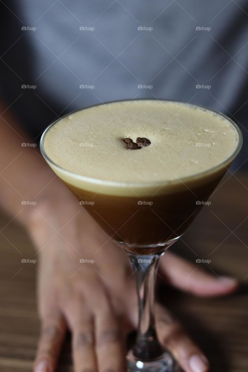 espresso martini, cocktail made of coffee