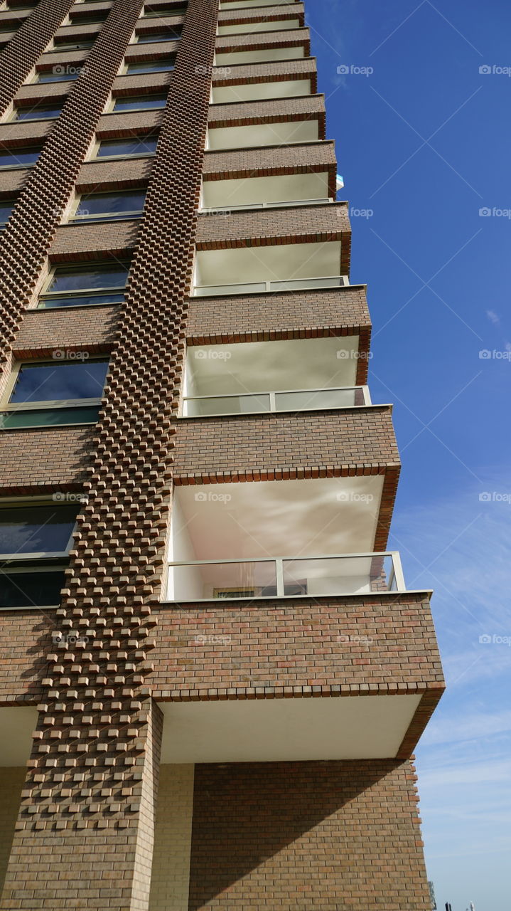 Brick building in Antwerp, Belgium.
