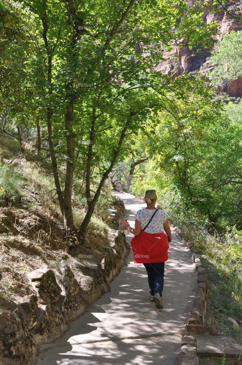 Senior getting exercise 