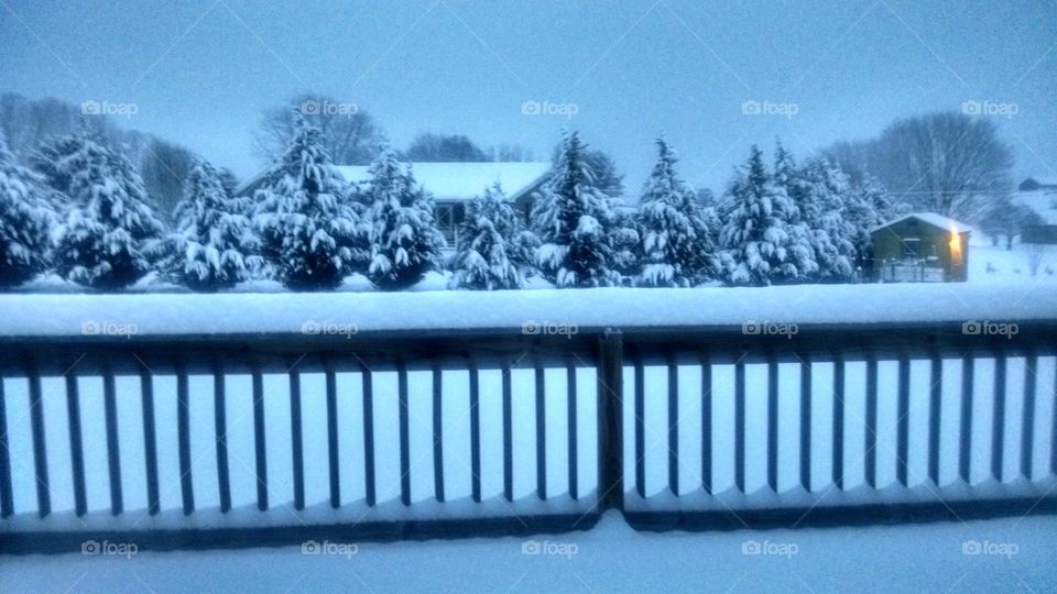 snowy porch