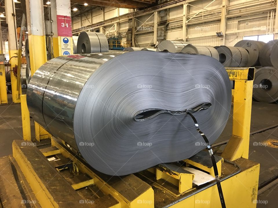 Collapsed steel coil