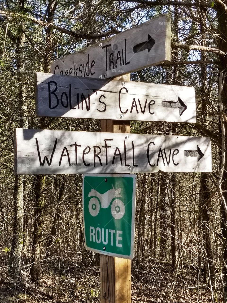 Bolin's cave, waterfall cave, Creekside. trail.
Branson Missouri hiking trails.