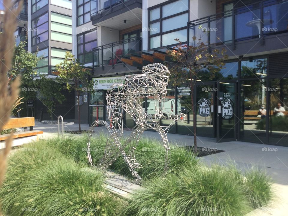 Public Art of a Cyclist in White Rock, British Columbia 