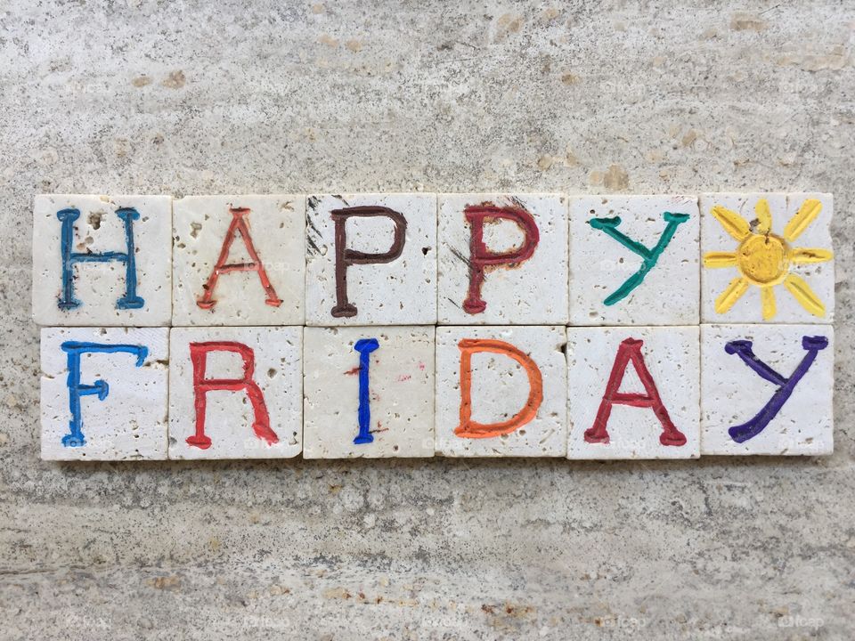 Happy Friday on carved travertine pieces