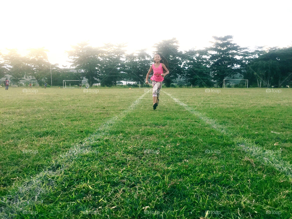 Little girl running