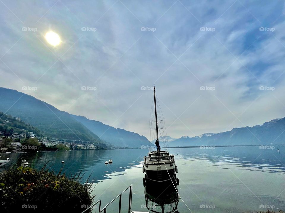 Montreux, Lake, Boat, Swizerland