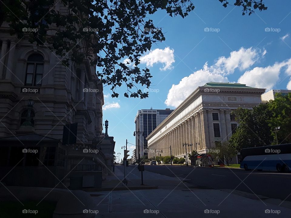 Long building with columns