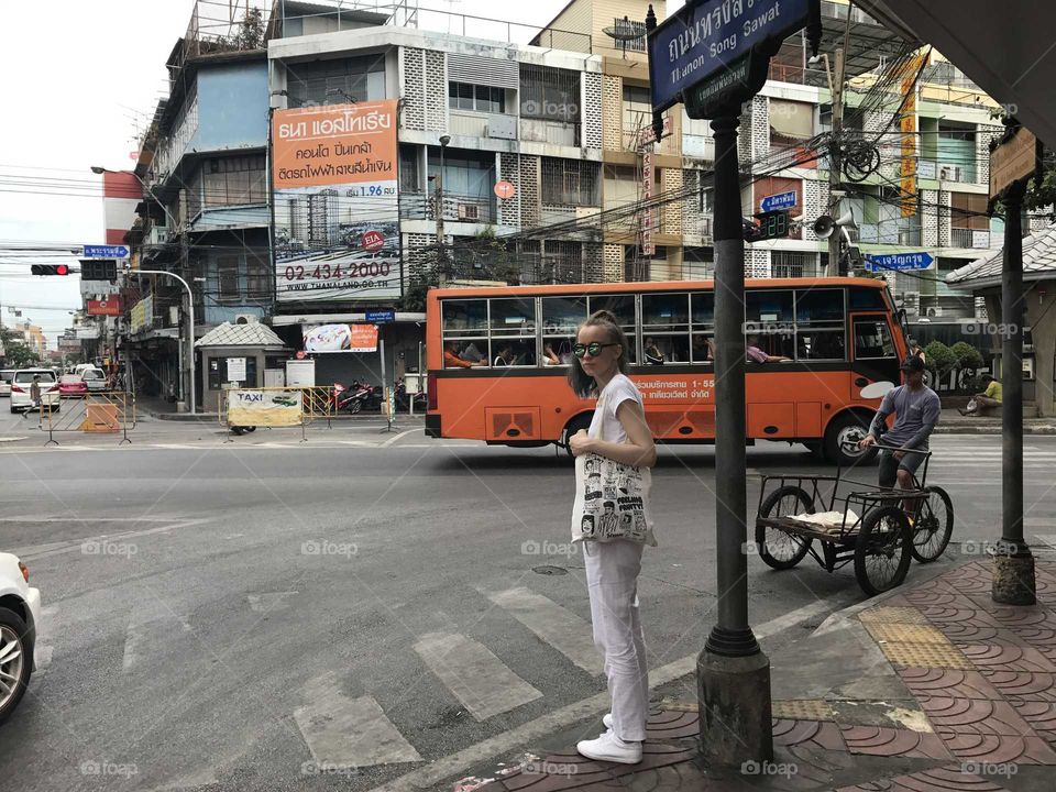 Busy street in bangkok