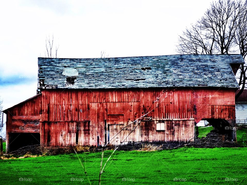 Big old Indiana red barn. 