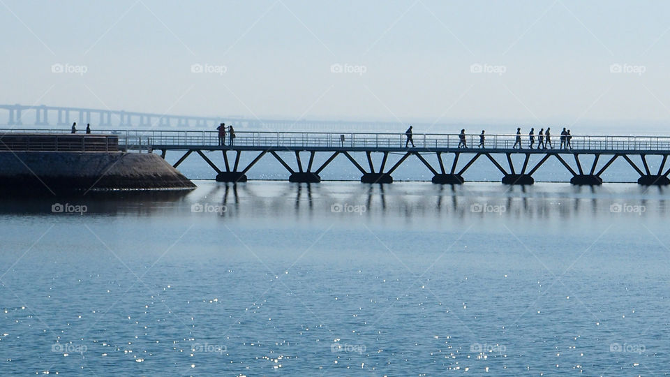 walking on the bridge