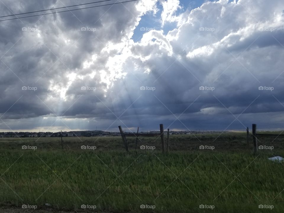 Sun rays on a cloudy day