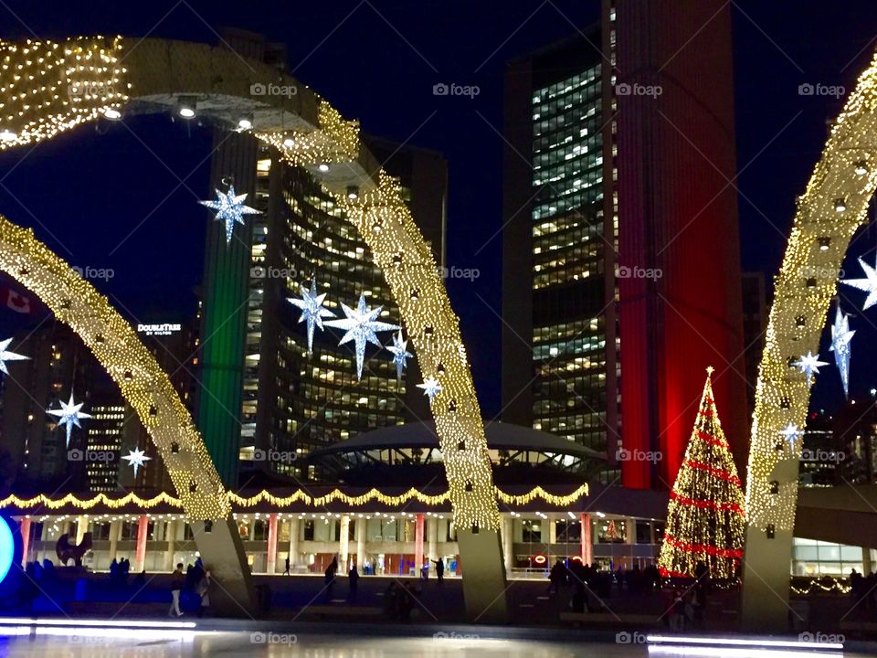 Christmas spirit in downtown Toronto
