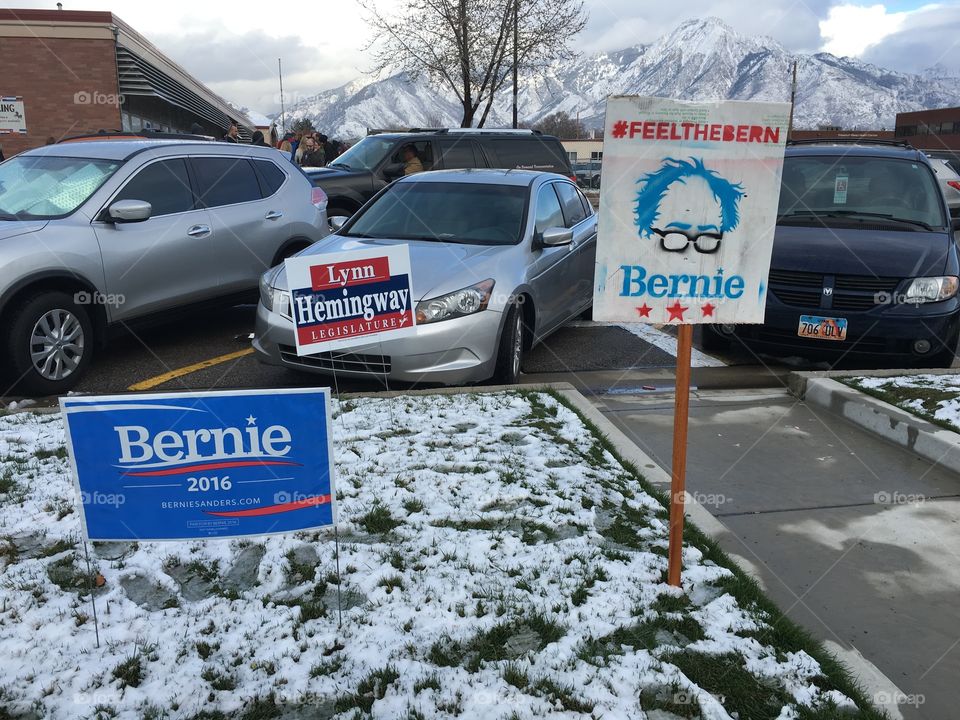 Salt Lake City caucus day. Bernie Sanders 2016