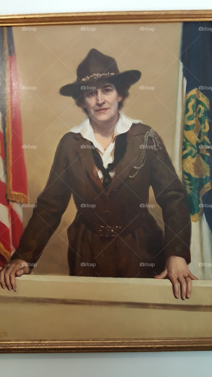 Portrait of the founder of the Girl Scouts of America, Juliette Gordon Low from the historic birthplace in Savannah, Georgia.