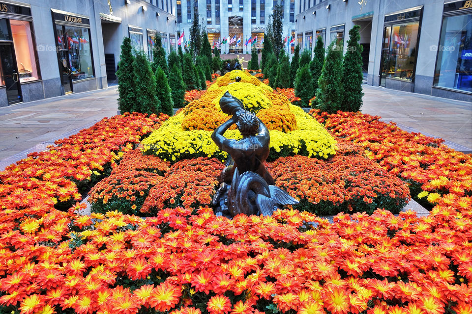 flowers garden city statue by delvec