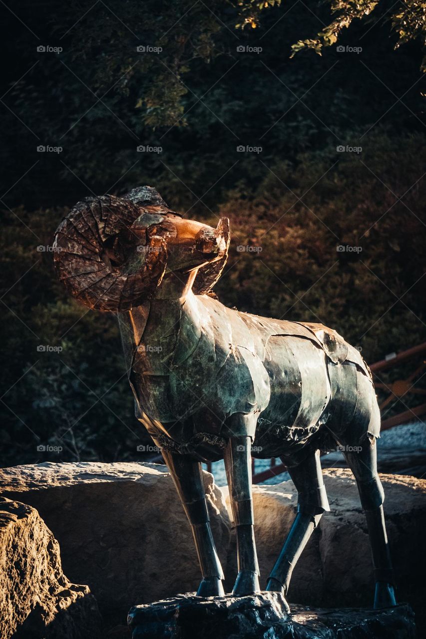 Ram sculpture in MSU.