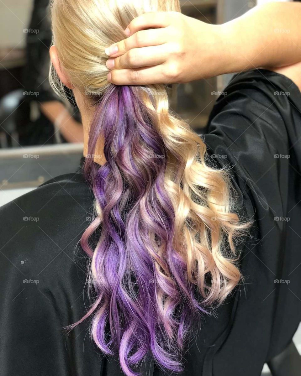 Blonde and Purple Hair