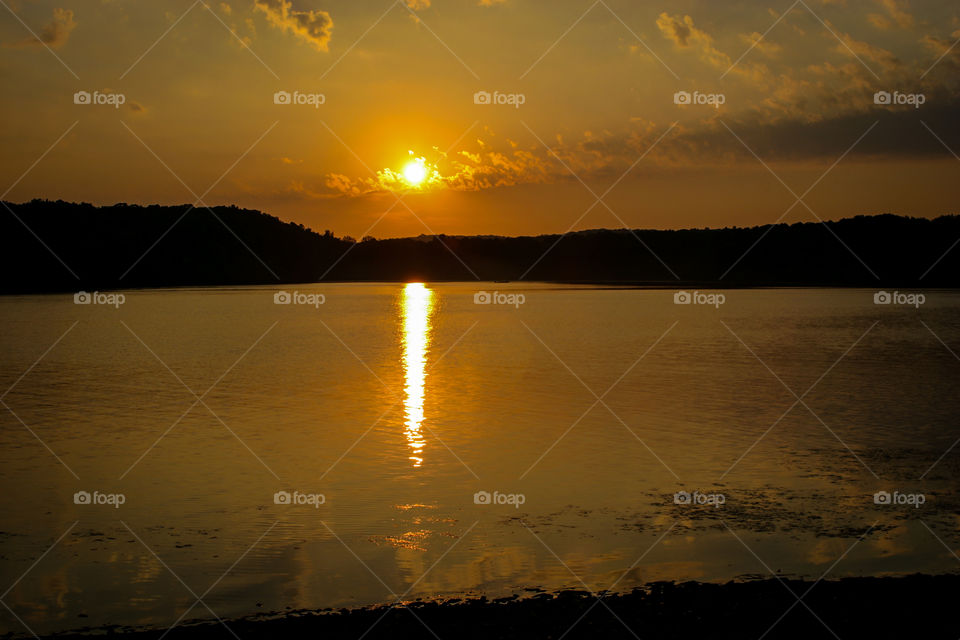 Sunset, lake,nature