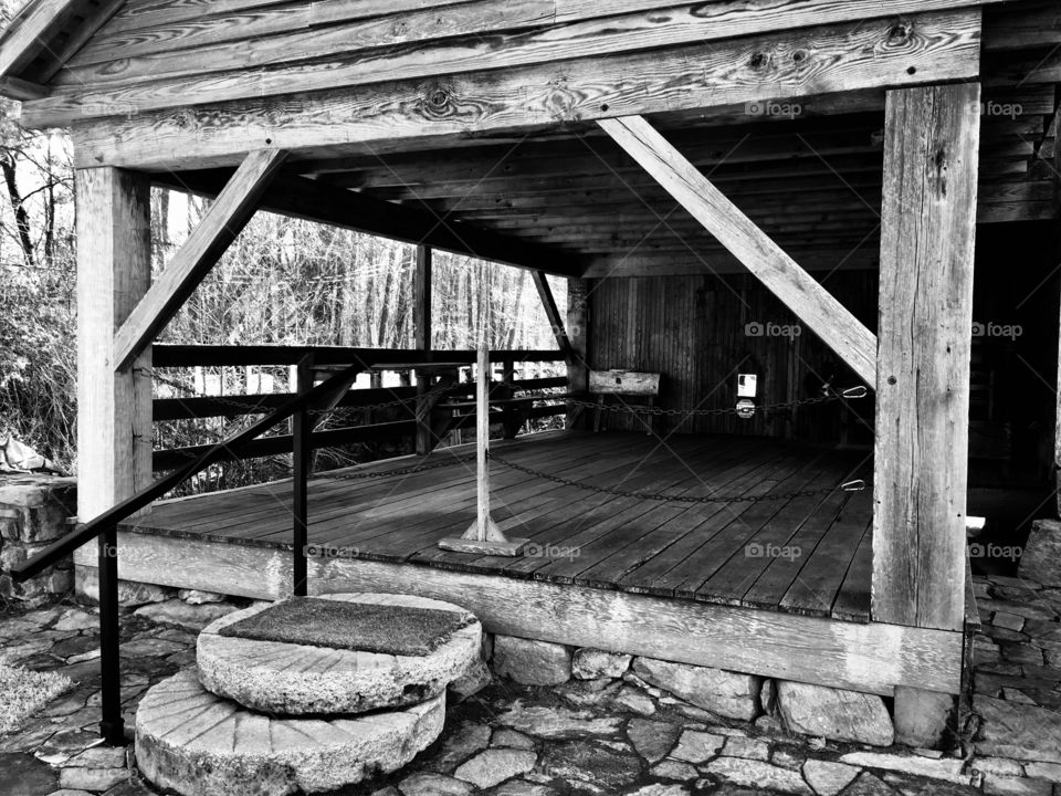 Front porch of Historic Yates Mill