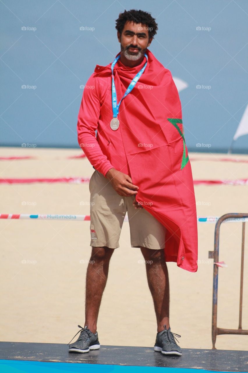 Campeão. Jogos de praia de Sal. Cabo verde . África.