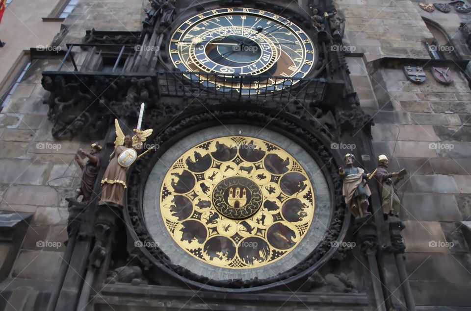Portion view of the Astronomical Clock,Prague,Czech Republic